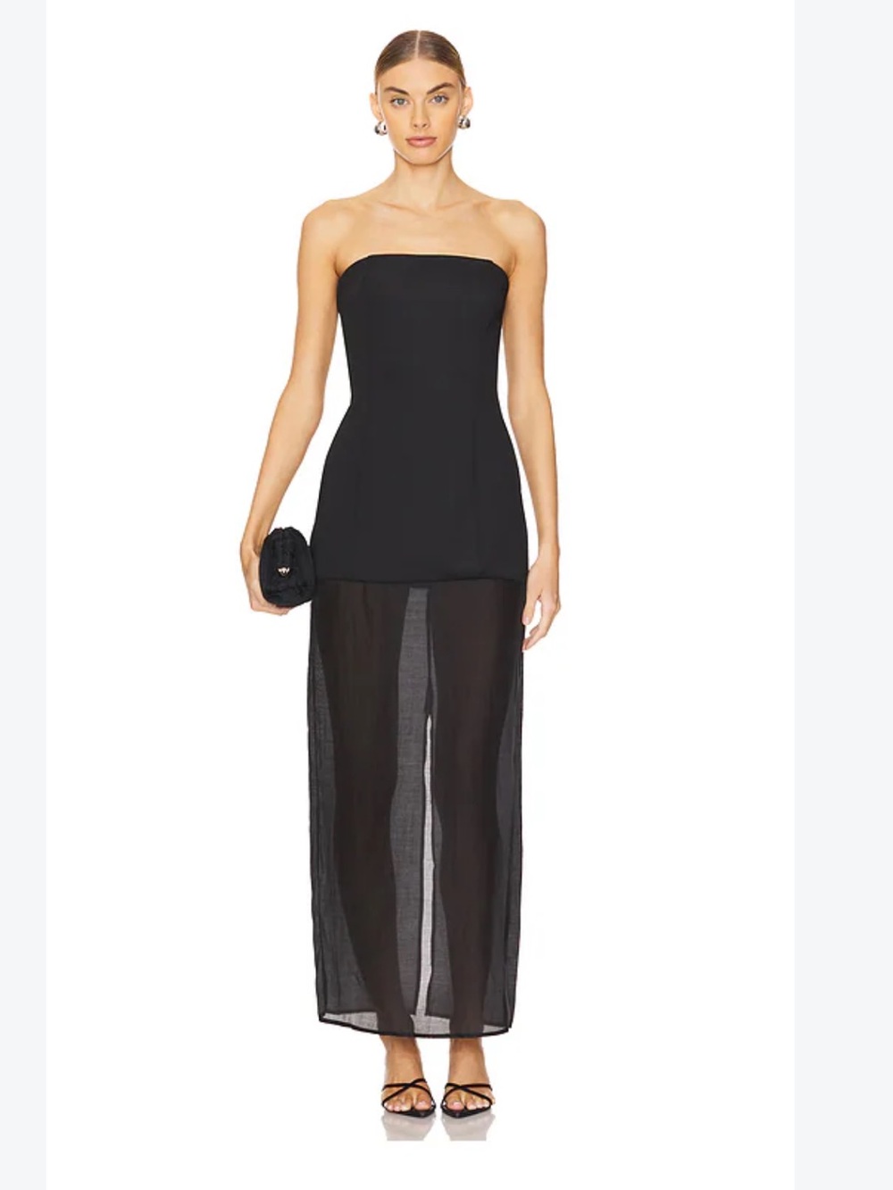 Sndys strapless half sheer dress size small nwt